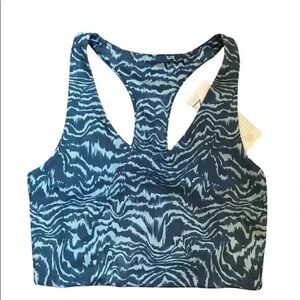 NWT Z by Zellla Wiress Racerback Sports Bra Blue Animal Print size Small